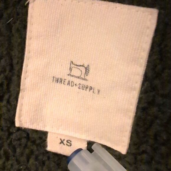 Thread & Supply green‎ fleece sweater size xs women's boho - Picture 2 of 6